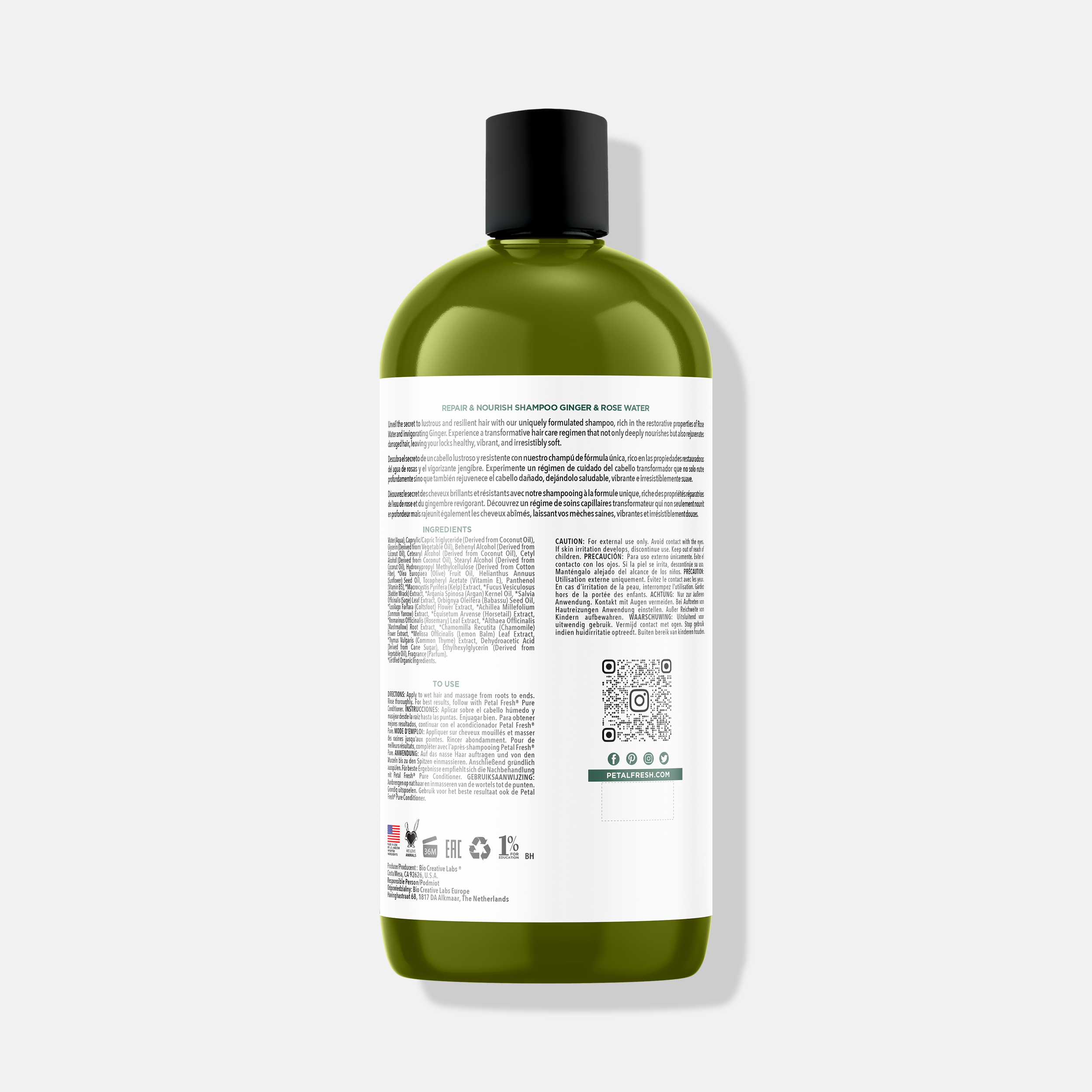 Repair & Nourish Shampoo with Ginger and Rose Water