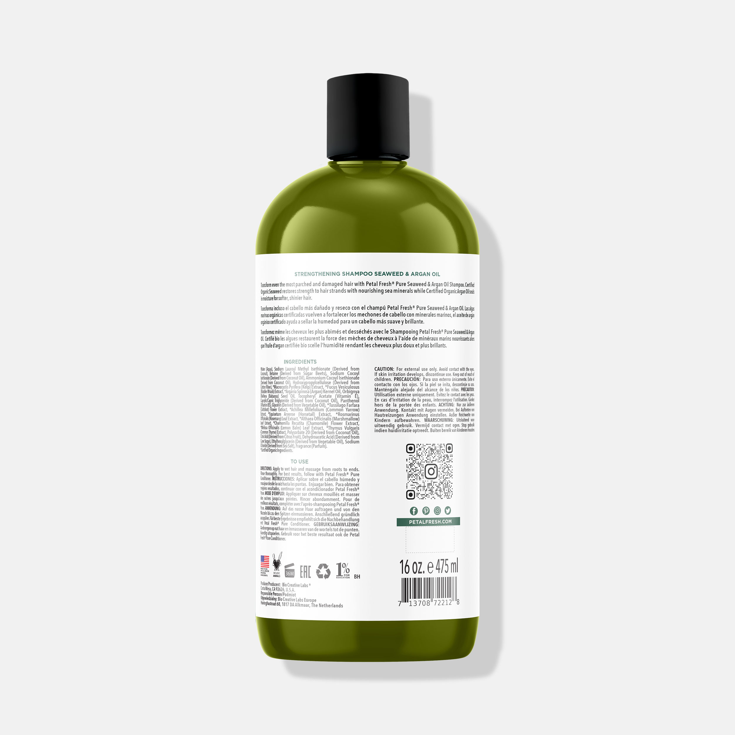 Strengthening Shampoo with Seaweed and Argan Oil