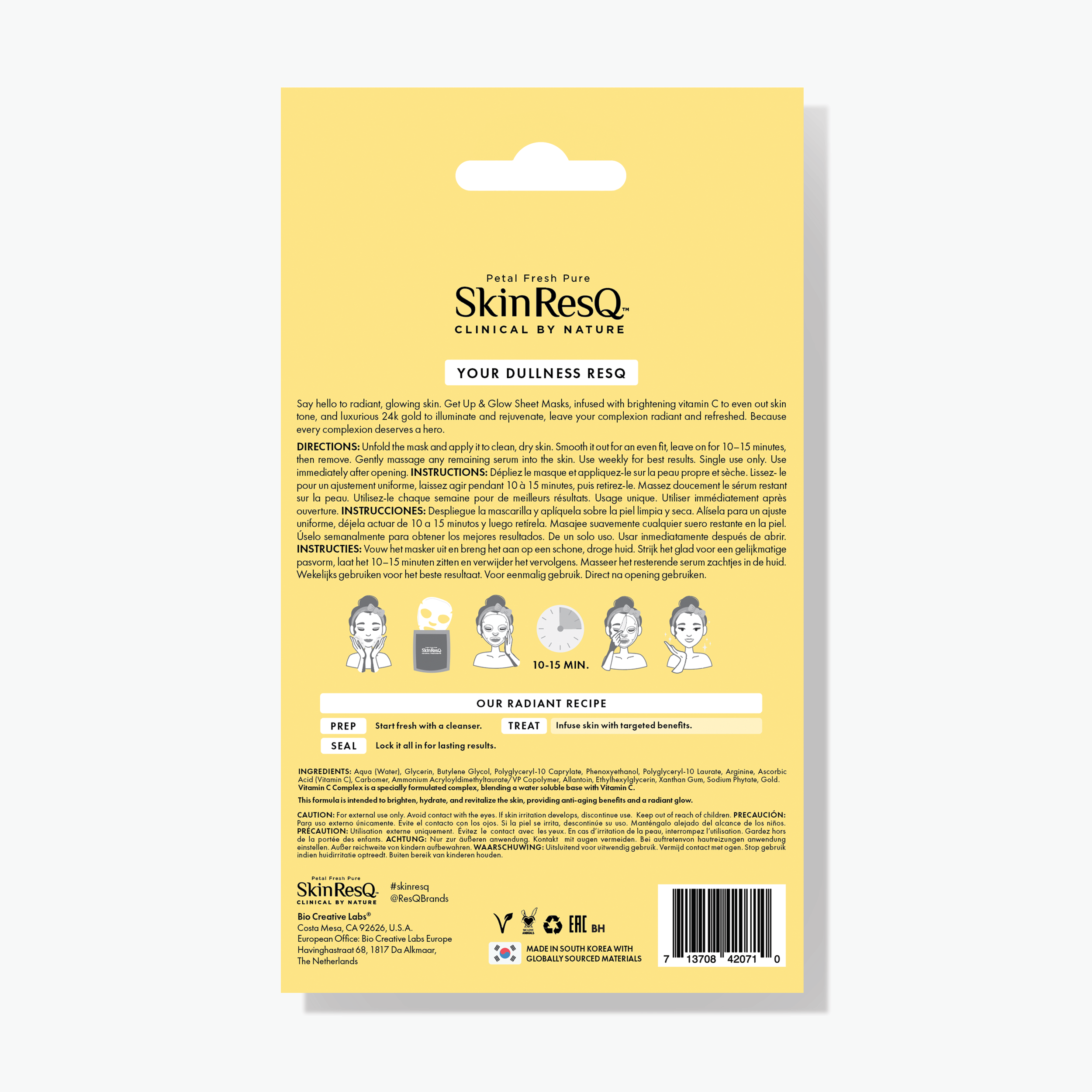 Skin ResQ Get Up & Glow Sheet Mask Jumbo 7-Pack