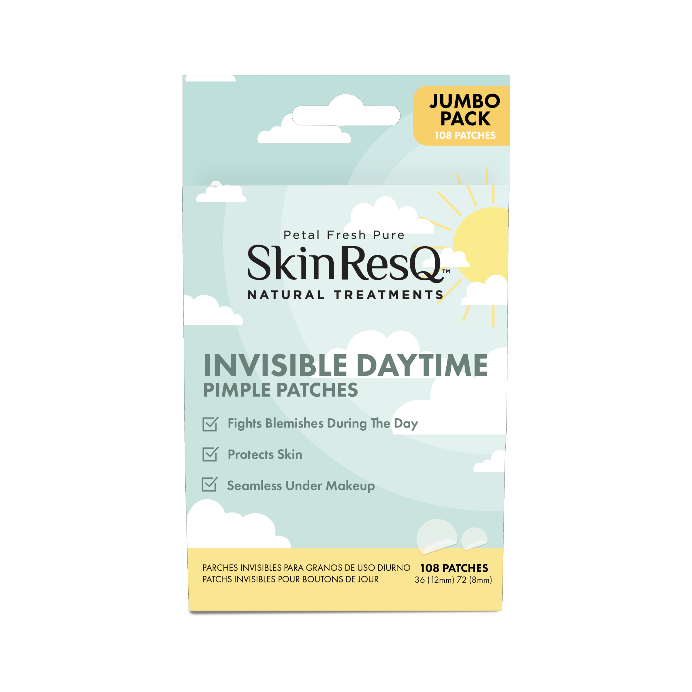 Skin ResQ Invisible Daytime Pimple Patches – Jumbo Pack (108 Count)