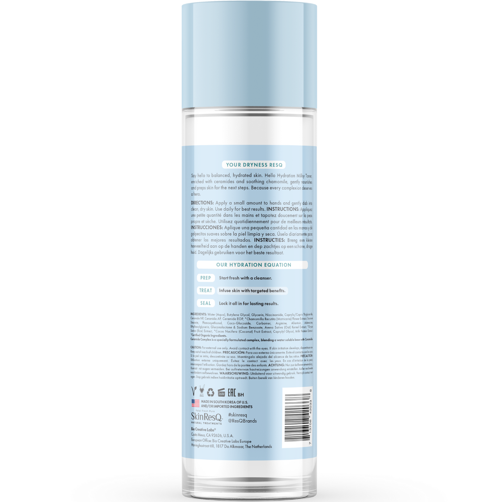 Skin ResQ Hello Hydration Facial Milky Toner, 8 oz