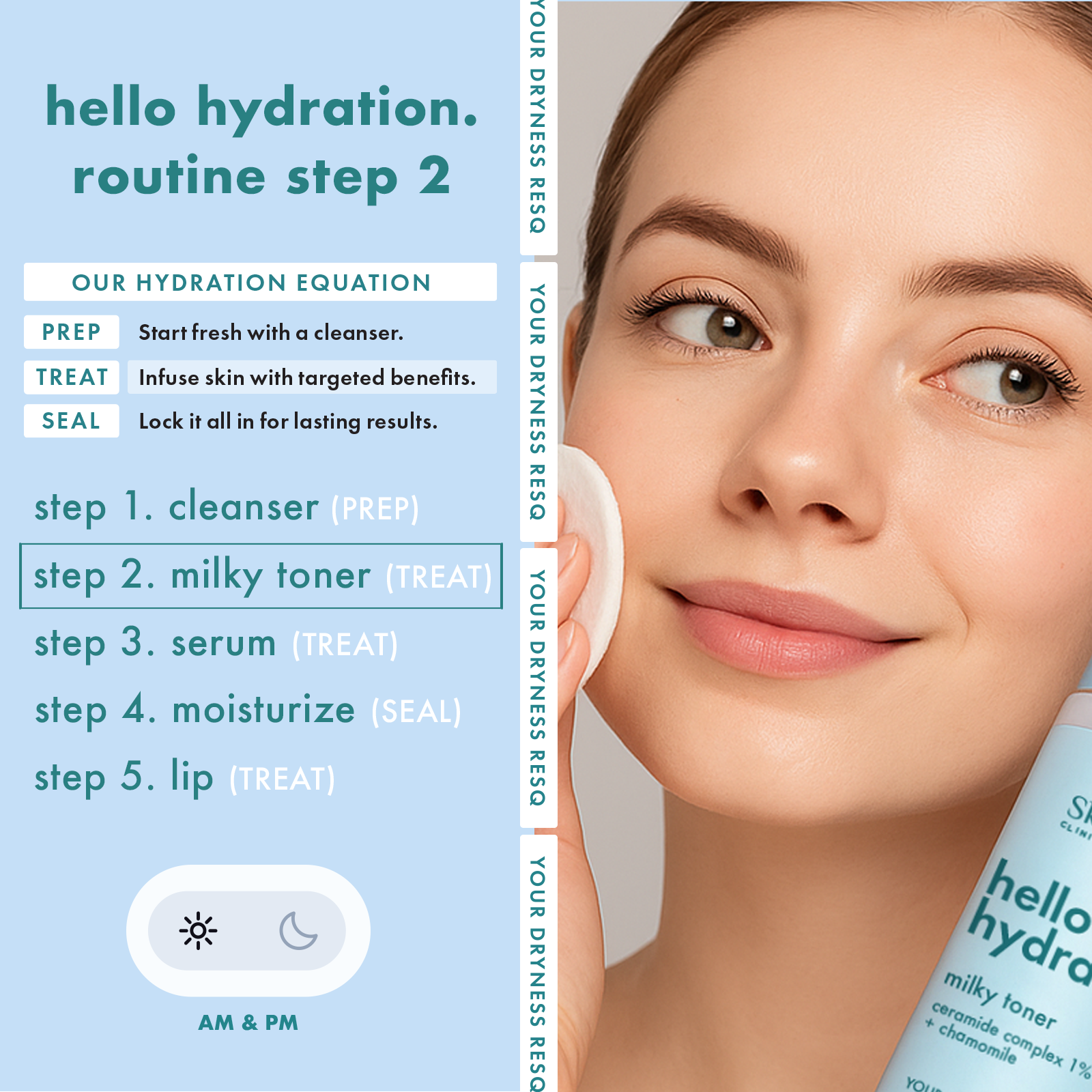 Skin ResQ Hello Hydration Facial Milky Toner, 8 oz