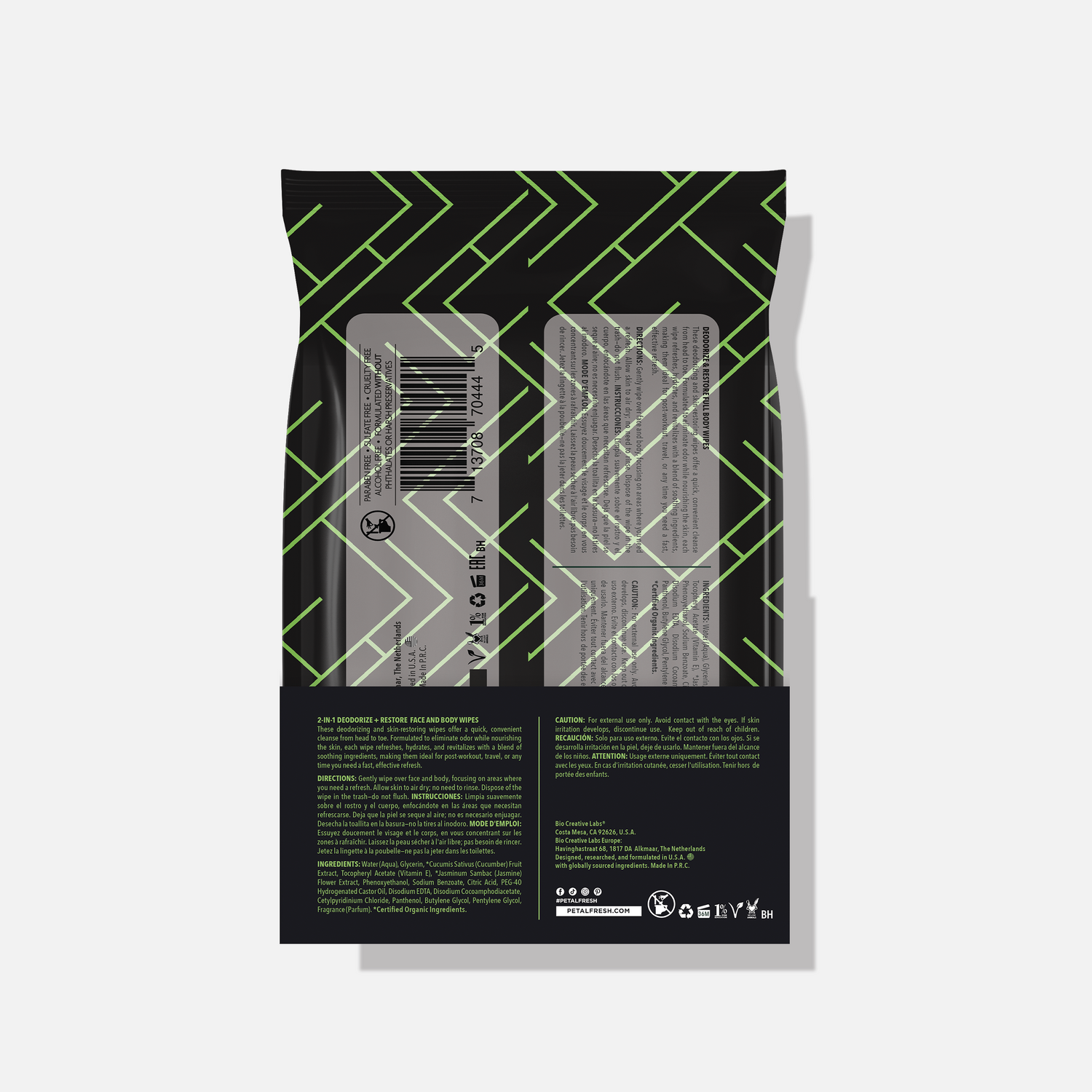 Cooling Mint Deodorizing & Restoring Full Body Wipes