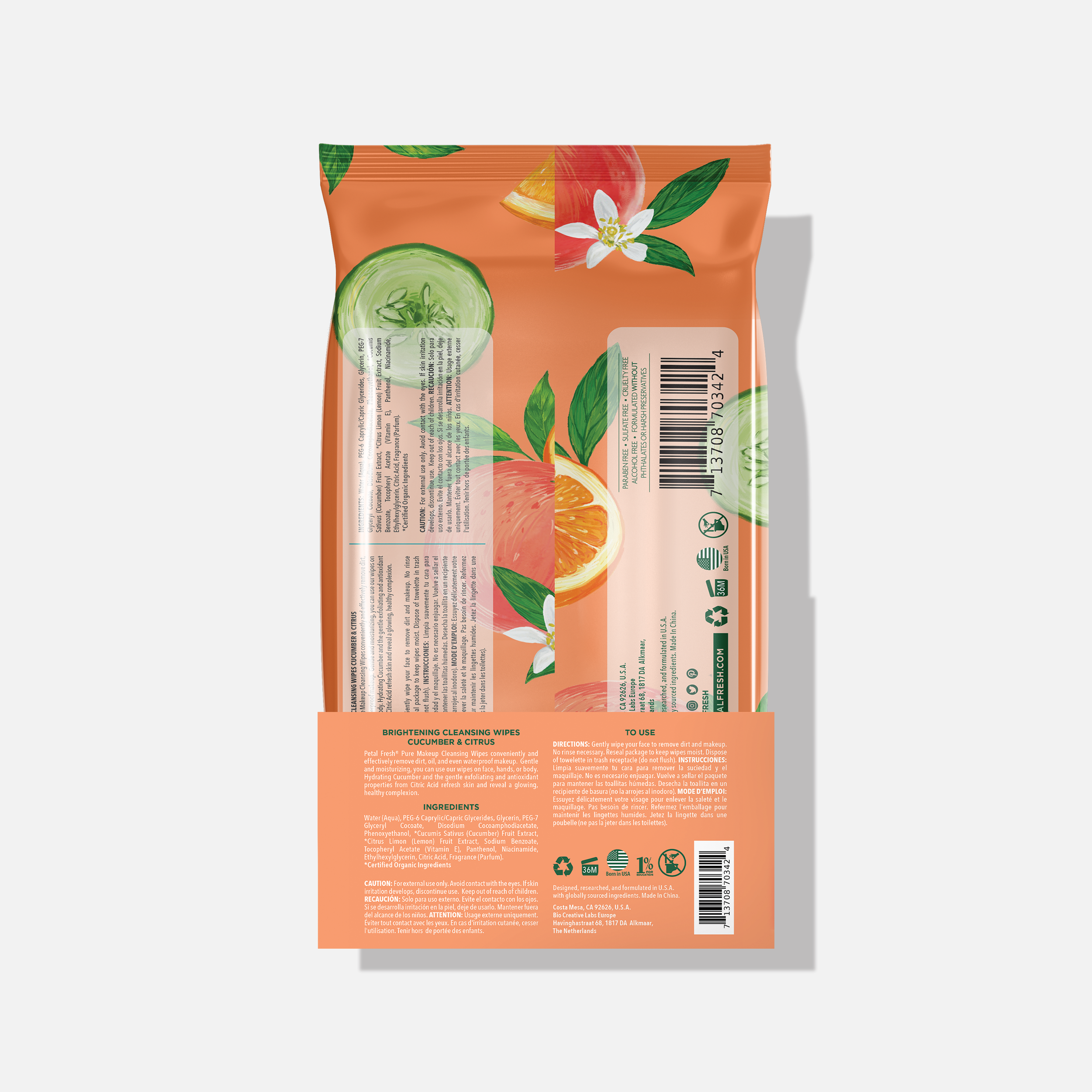 Brightening Cucumber & Citrus Makeup Removing Cleansing Wipes