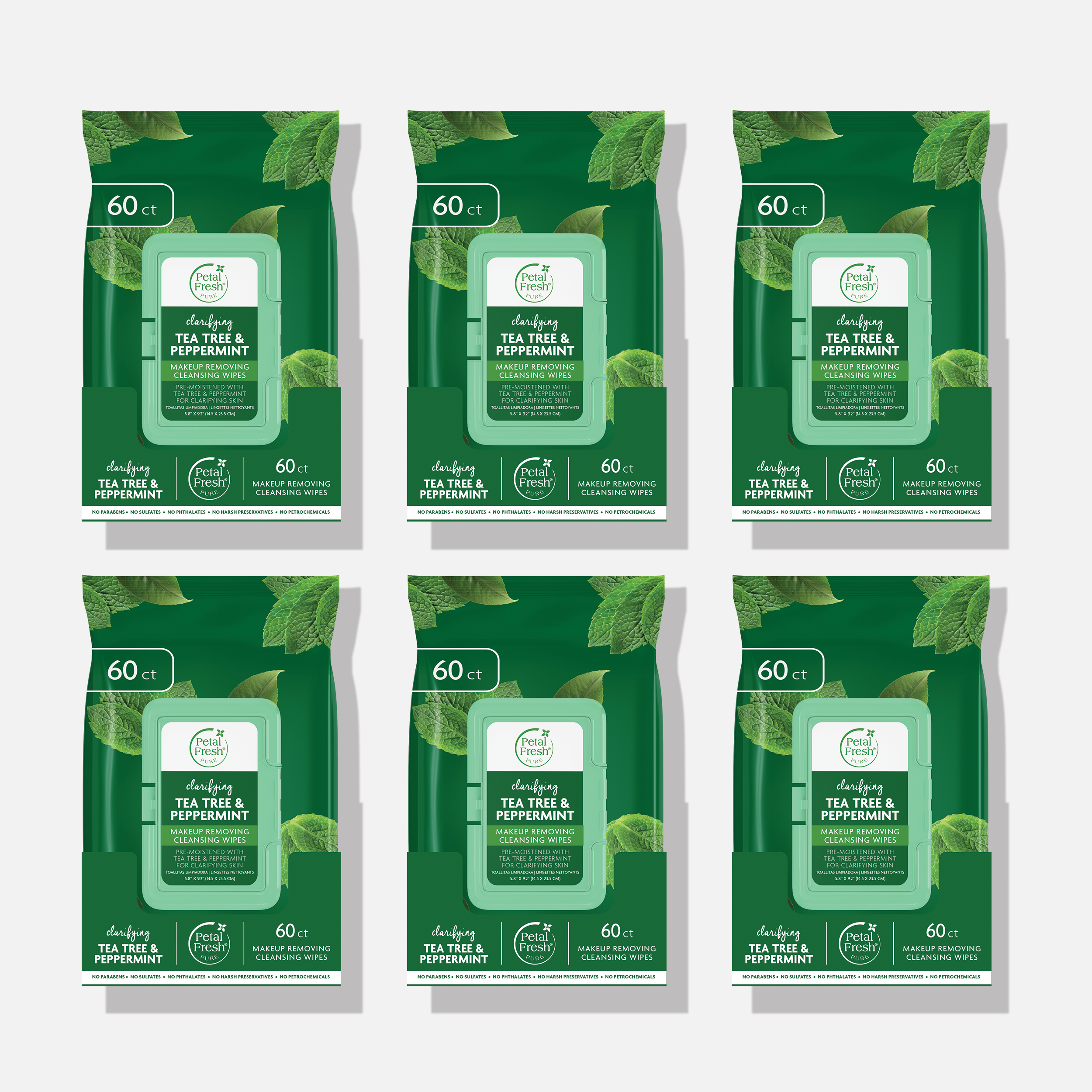 Clarifying Tea Tree & Peppermint Makeup Removing Cleansing Wipes