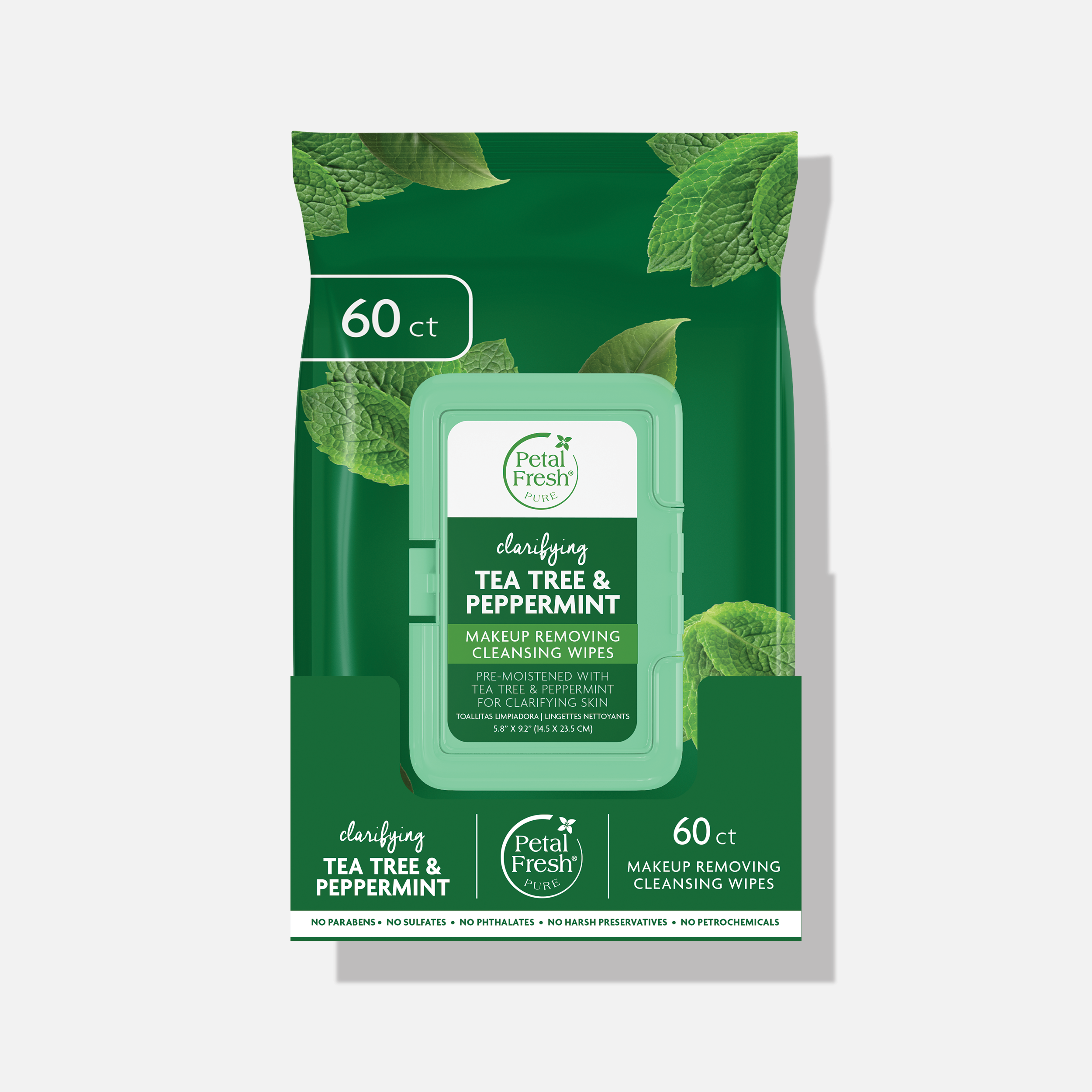 Clarifying Tea Tree & Peppermint Makeup Removing Cleansing Wipes