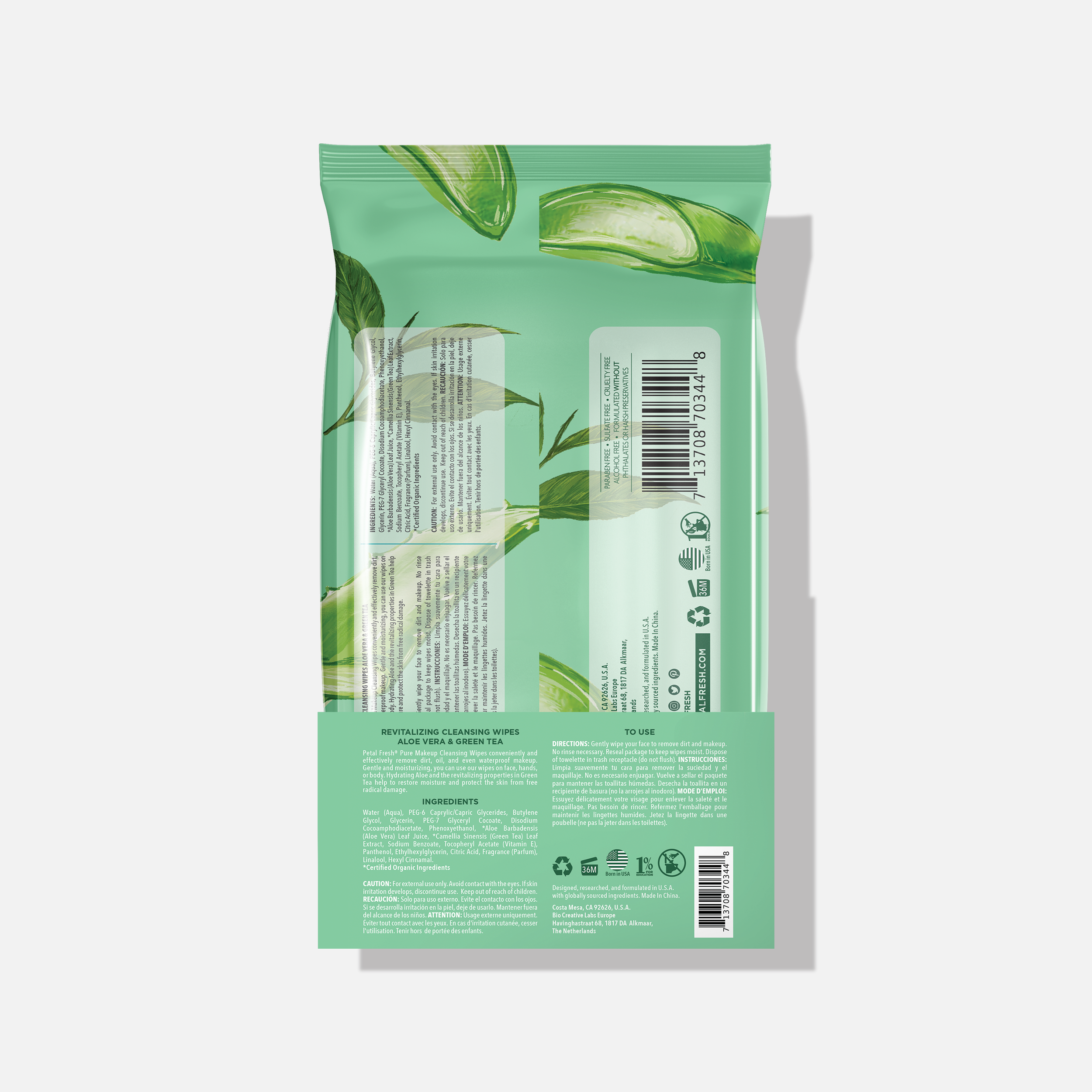 Revitalizing Aloe Vera & Green Tea Makeup Removing Cleansing Wipes