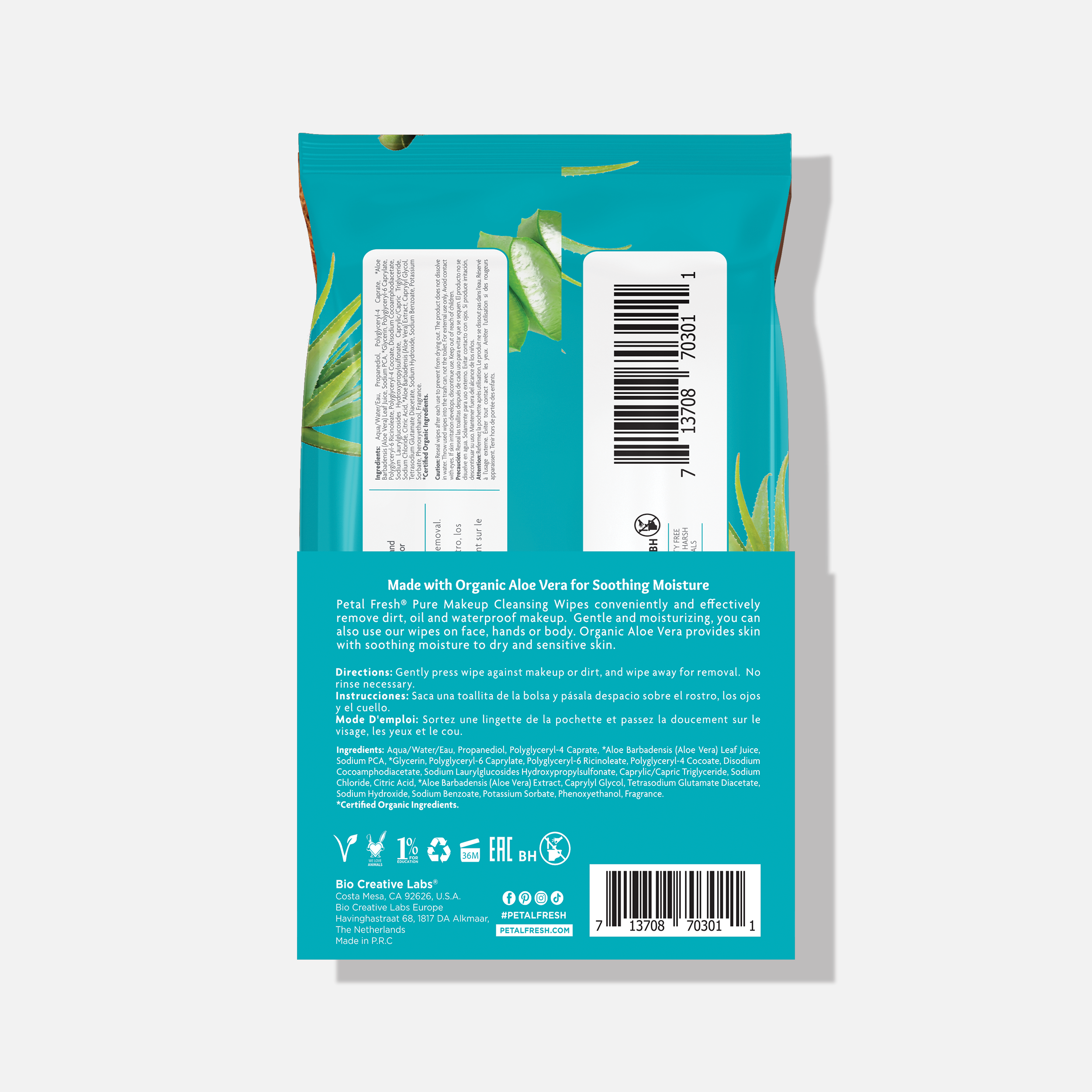 Soothing Aloe Vera Makeup Removing Cleansing Wipes