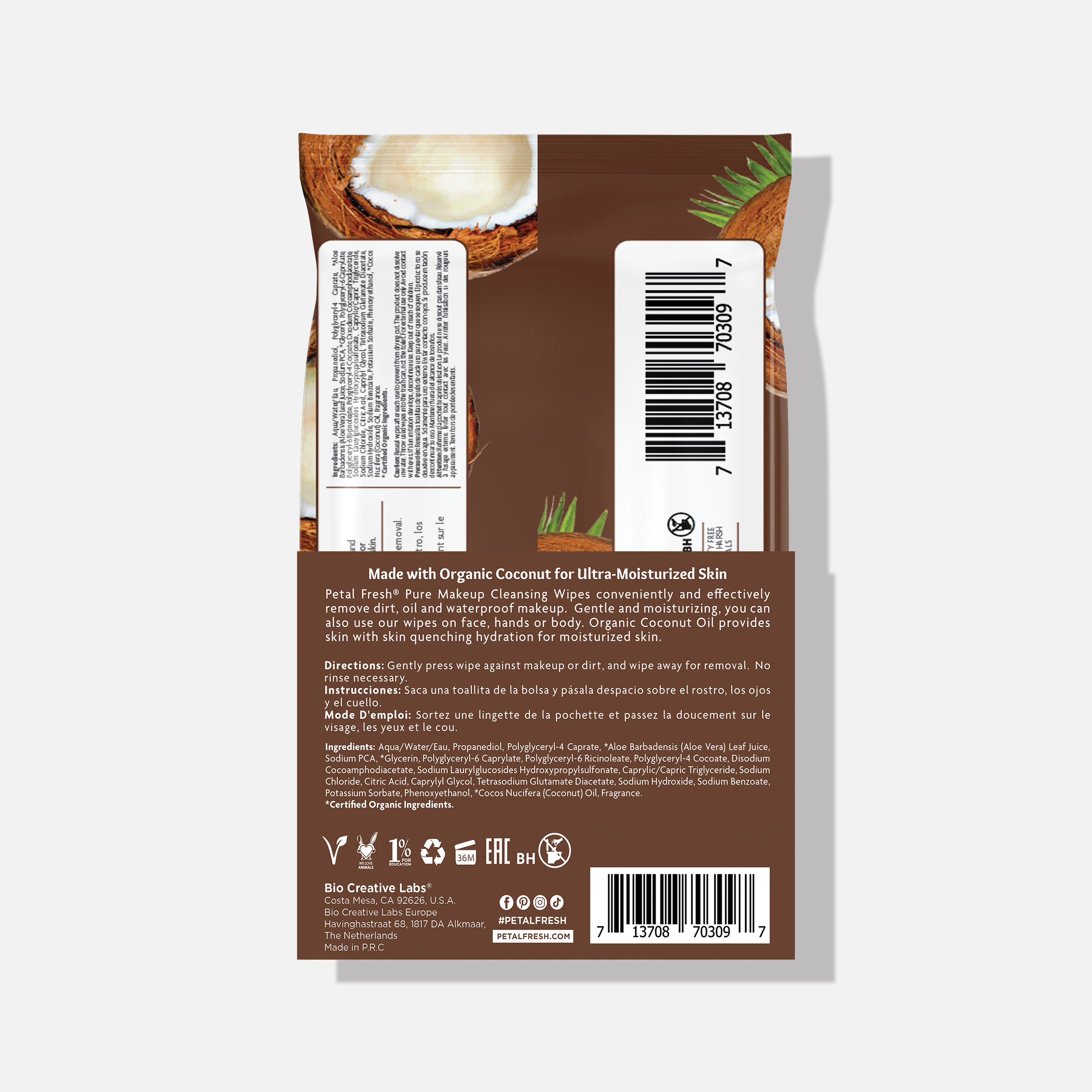 Ultra-Moisturizing Coconut Makeup Removing Cleansing Wipes