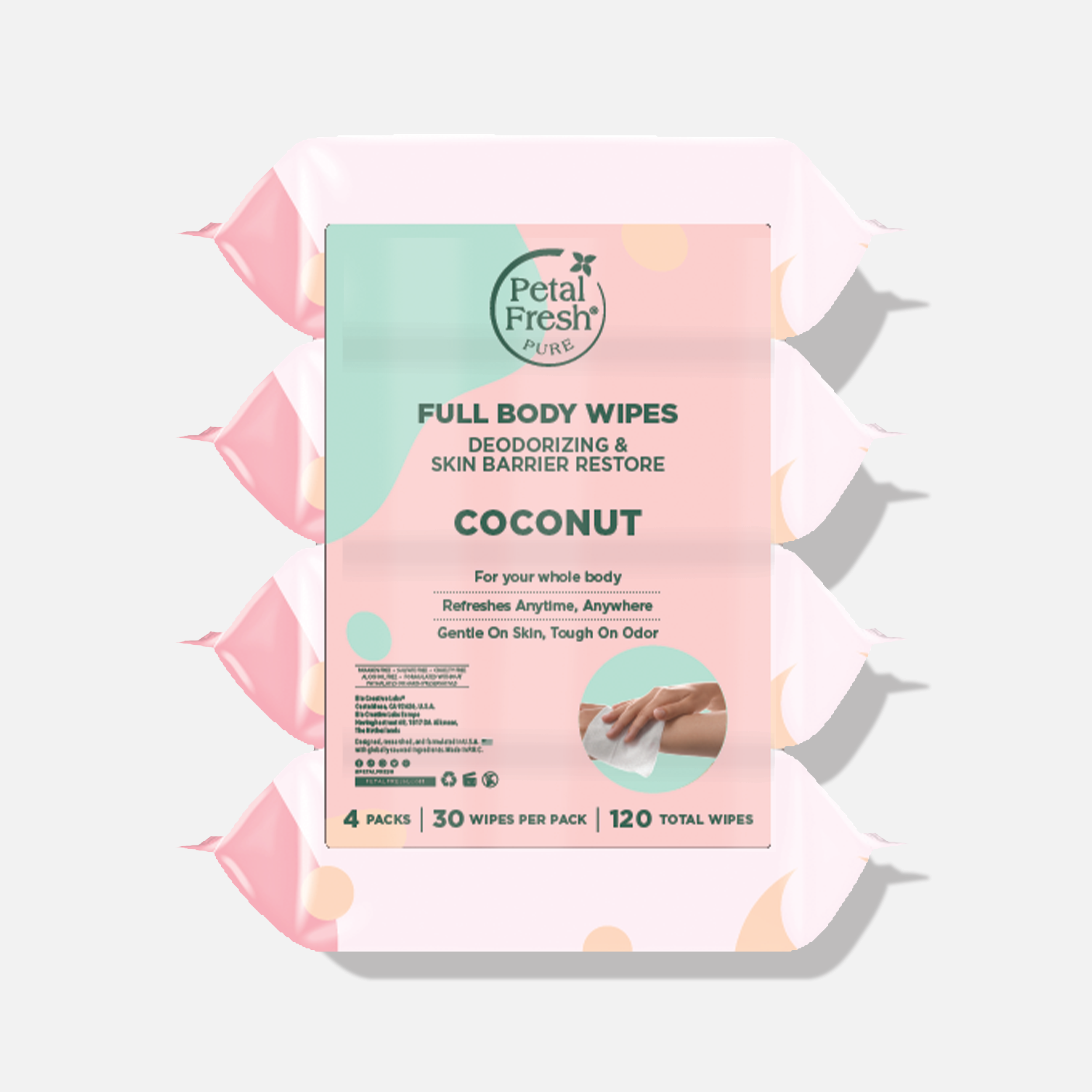 Coconut Deodorizing & Restoring Full Body Wipes