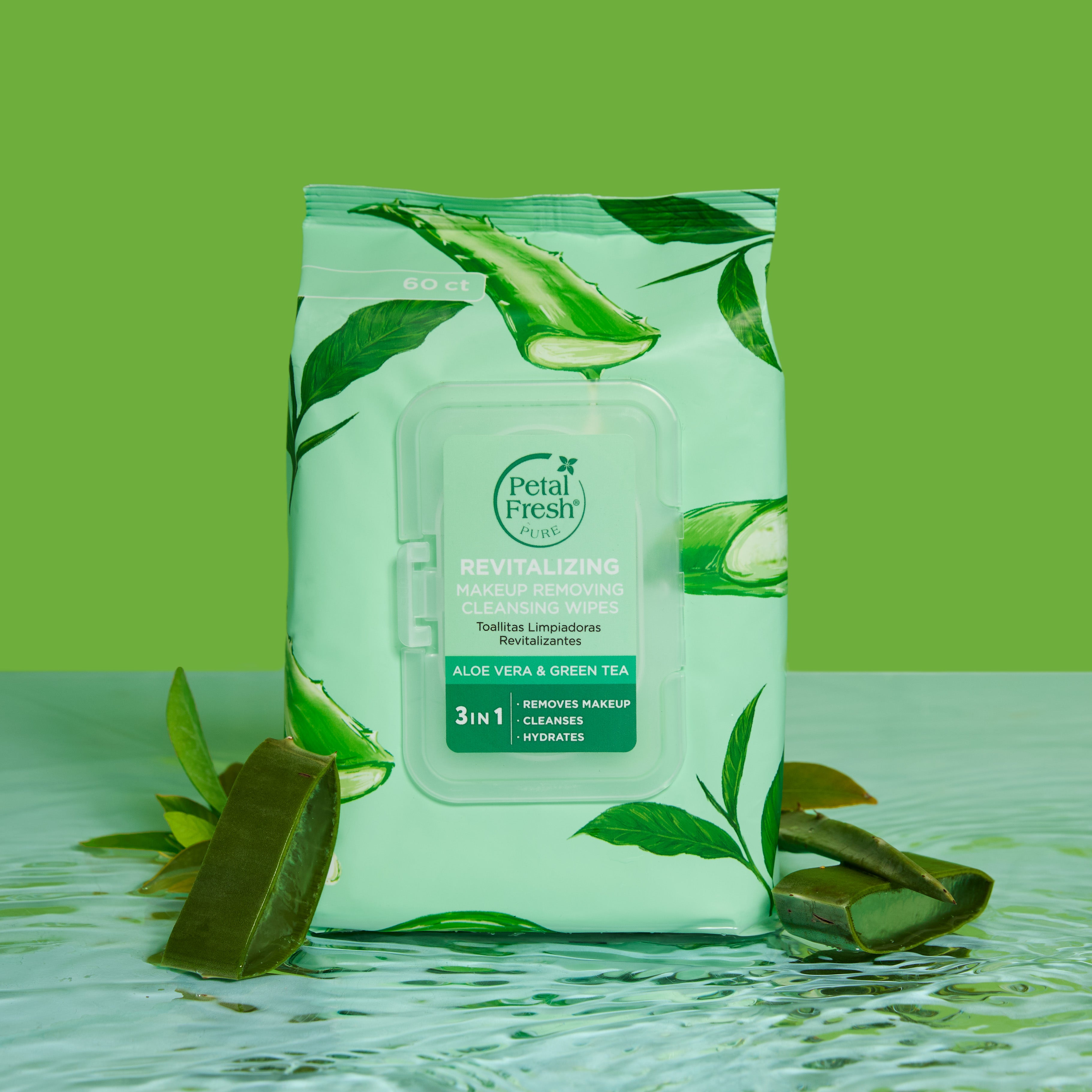 Revitalizing Aloe Vera & Green Tea Makeup Removing Cleansing Wipes