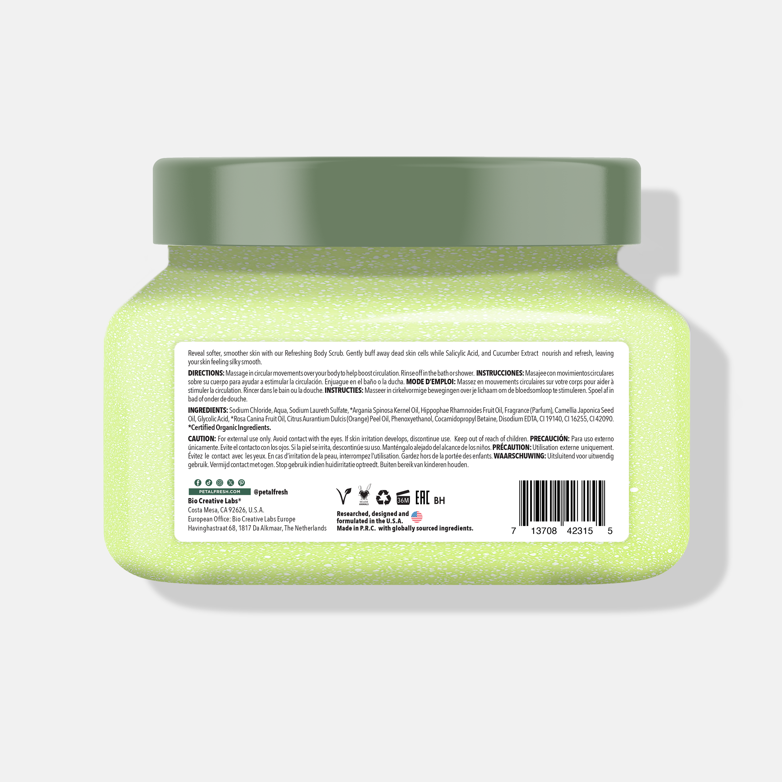 Refreshing Body Scrub with Cucumber, 16oz