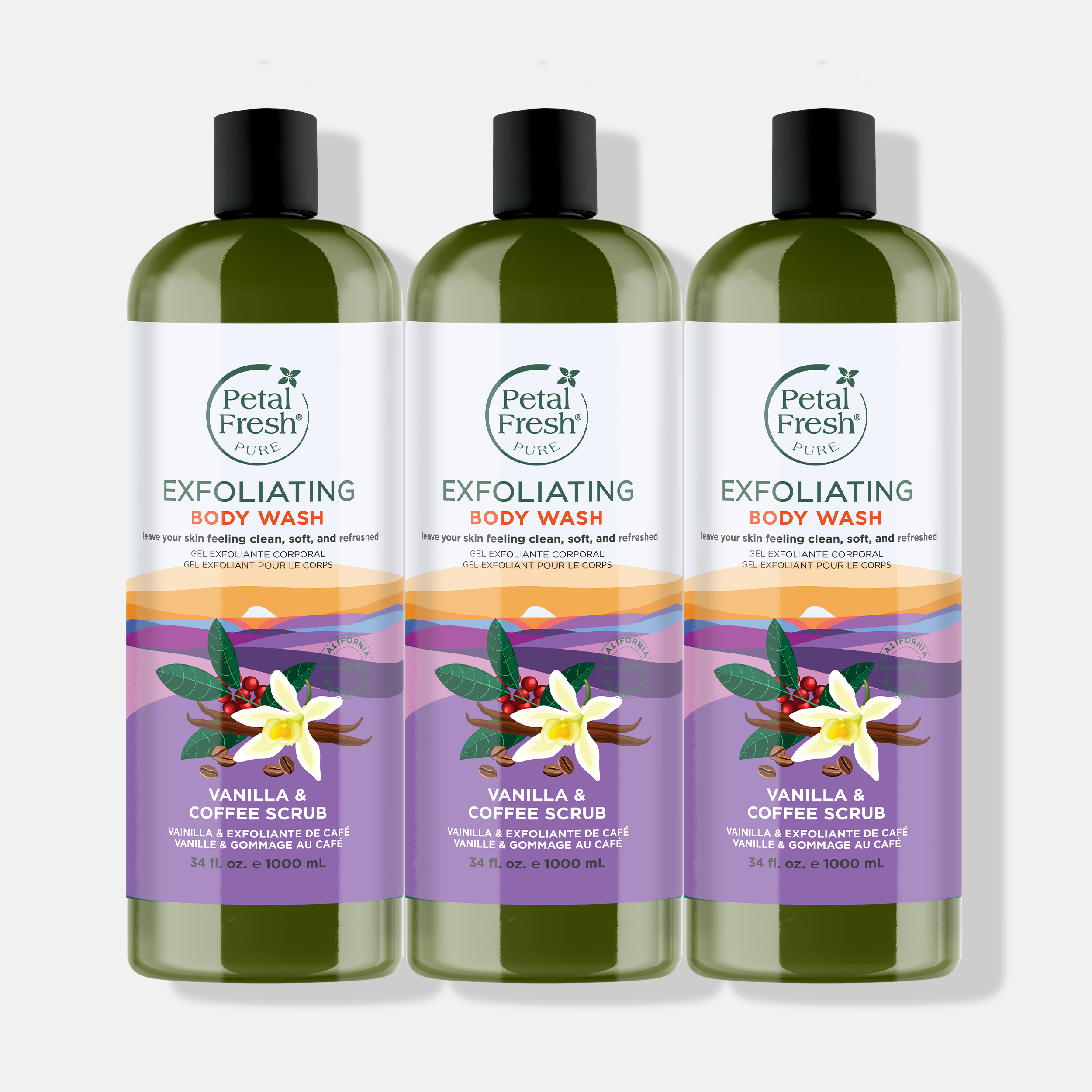 Exfoliating Vanilla & Coffee Body Wash Liter