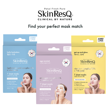 Skin ResQ Get Up &amp; Glow Sheet Mask Jumbo 7-Pack