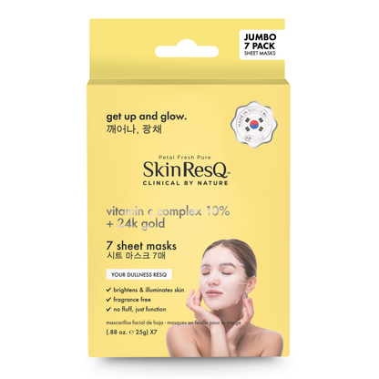 Skin ResQ Get Up &amp; Glow Sheet Mask Jumbo 7-Pack