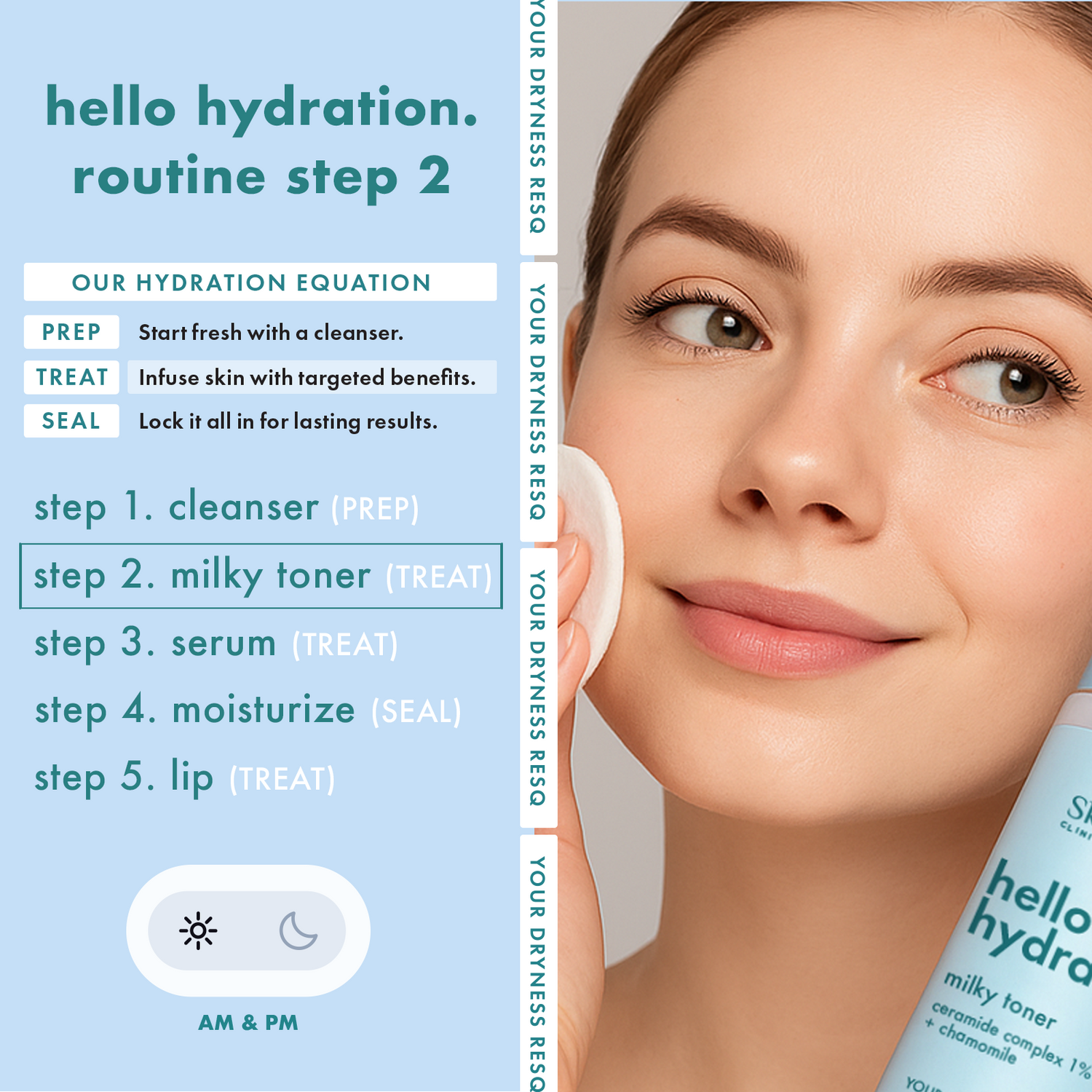 Skin ResQ Hello Hydration Facial Milky Toner, 8 oz