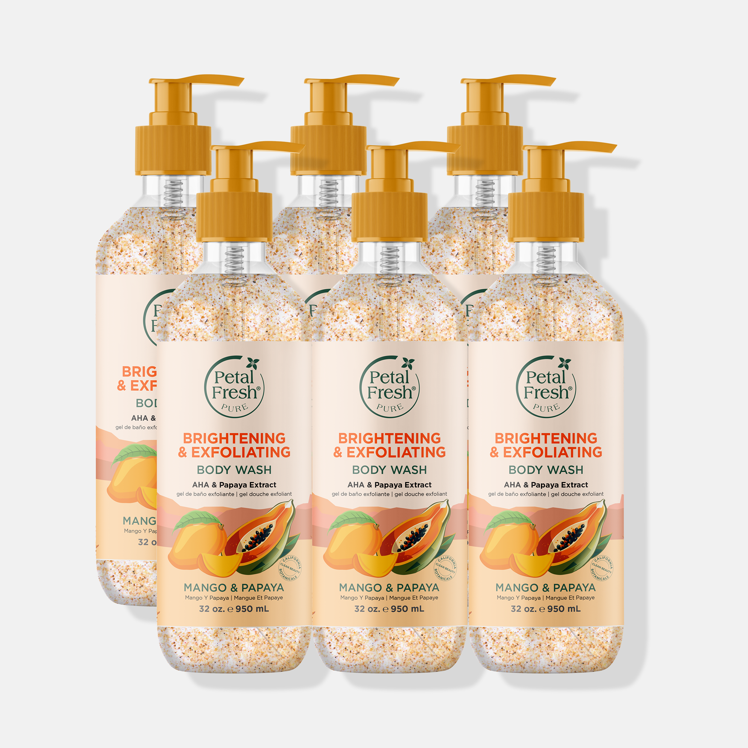 Brightening &amp; Exfoliating Mango &amp; Papaya Body Wash, 32oz