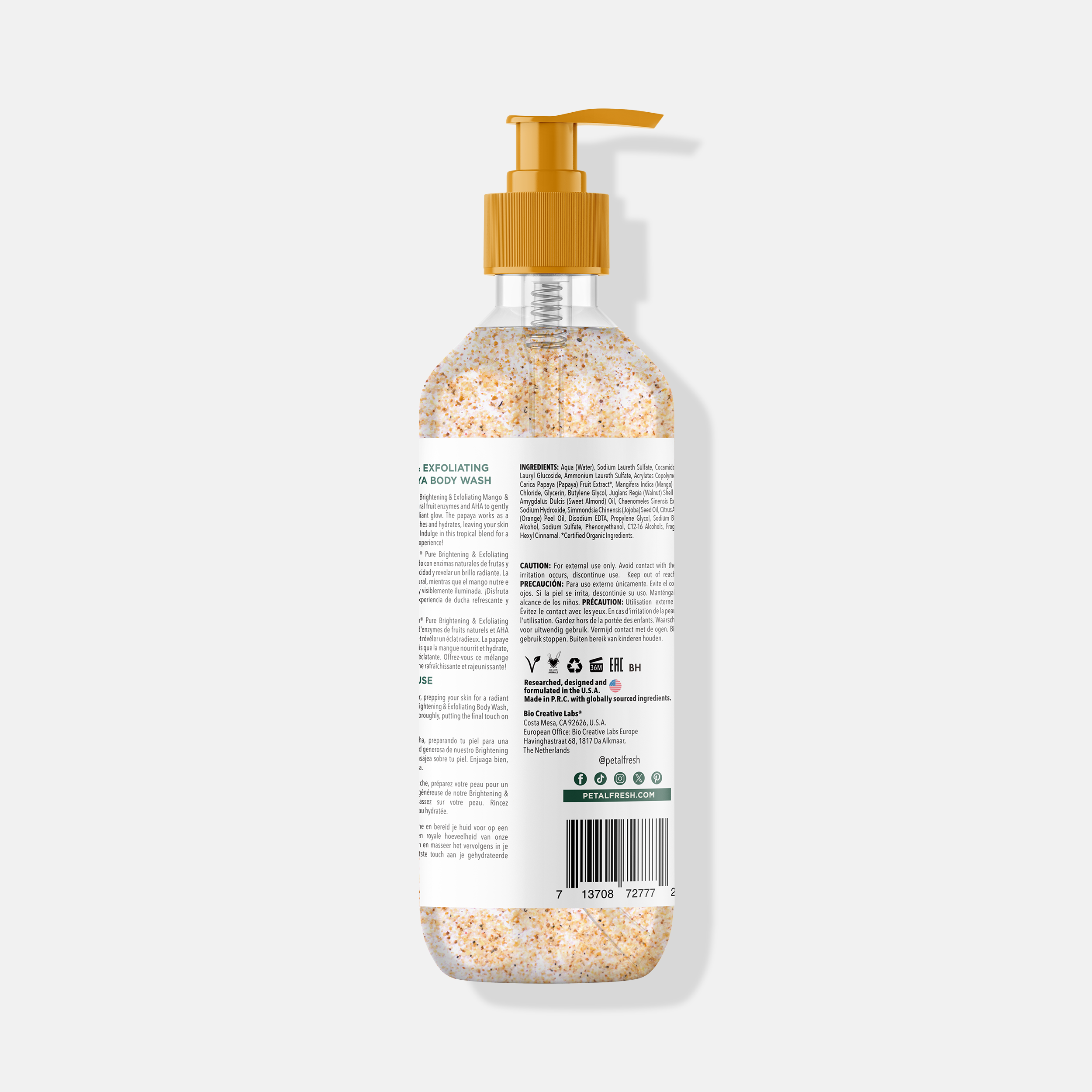 Brightening &amp; Exfoliating Mango &amp; Papaya Body Wash, 32oz