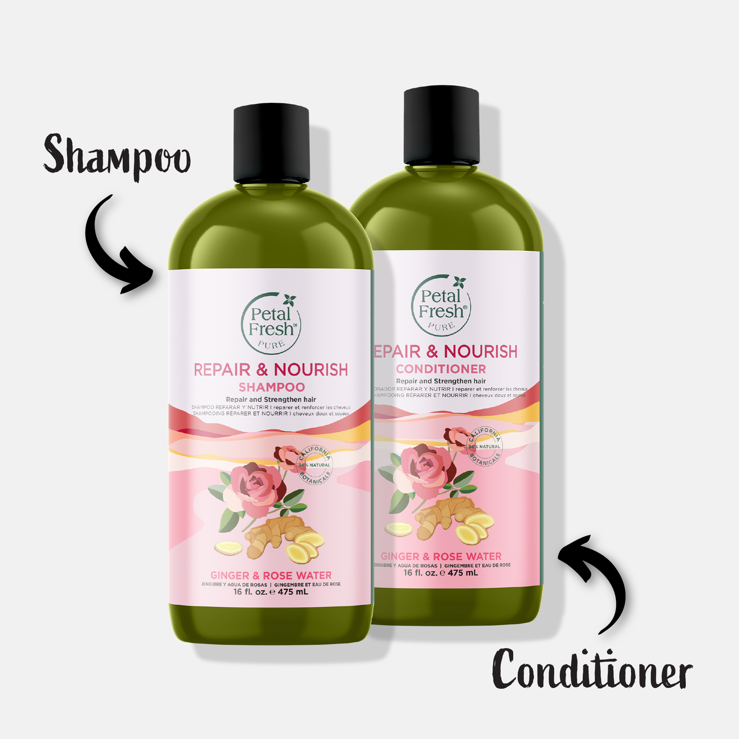 Repair &amp; Nourish Shampoo with Ginger and Rose Water