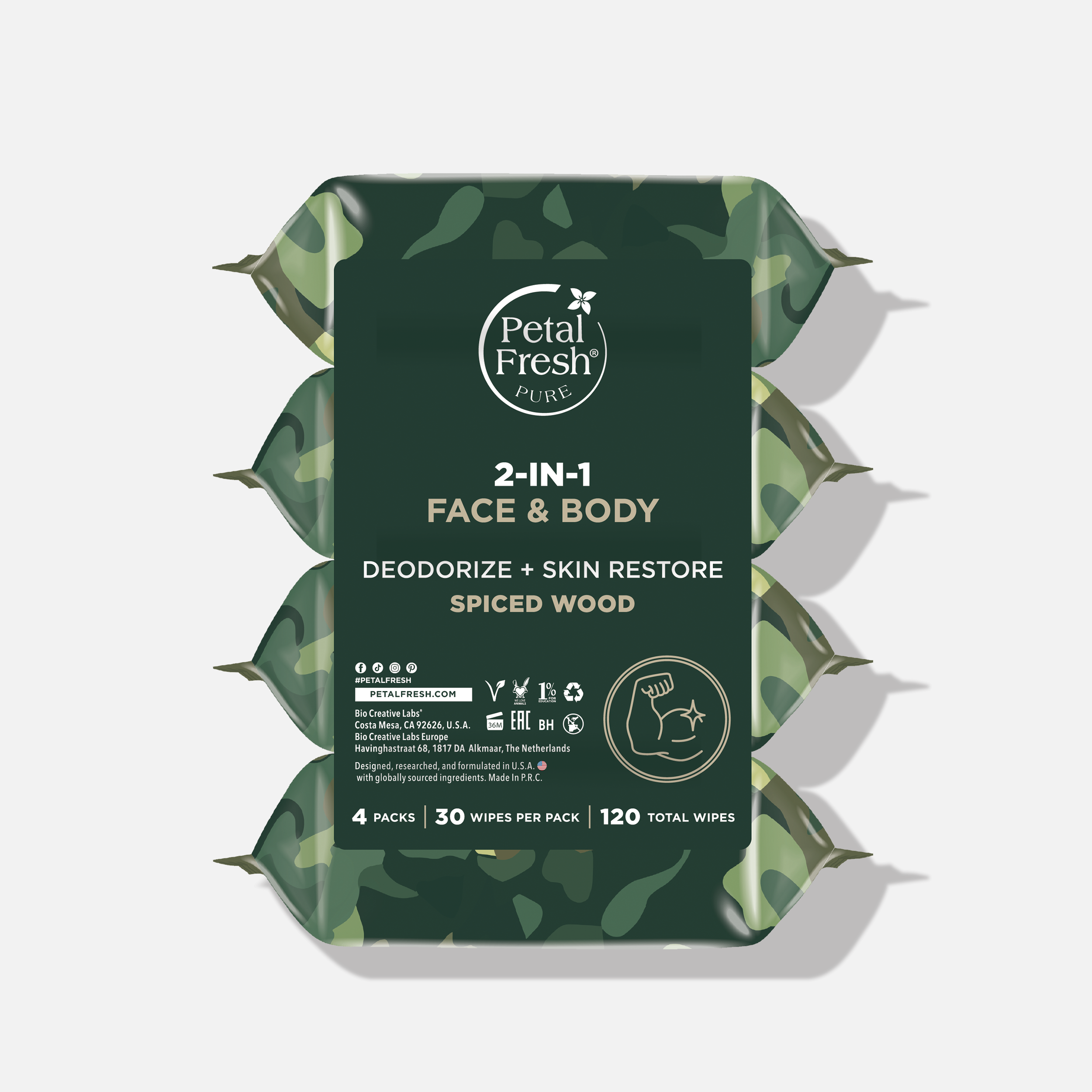 Spiced Wood Deodorizing &amp; Restoring Full Body Wipes