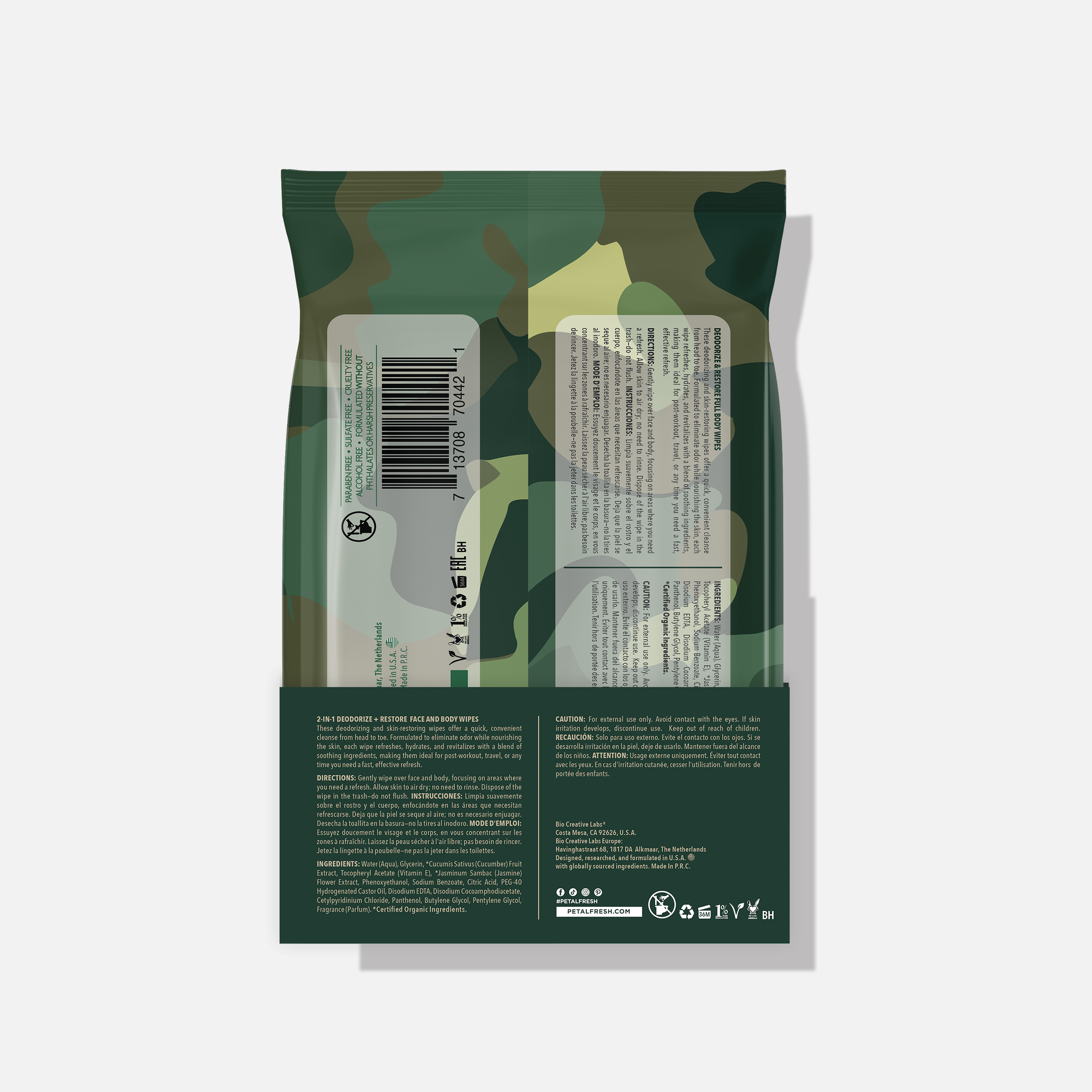 Spiced Wood Deodorizing &amp; Restoring Full Body Wipes
