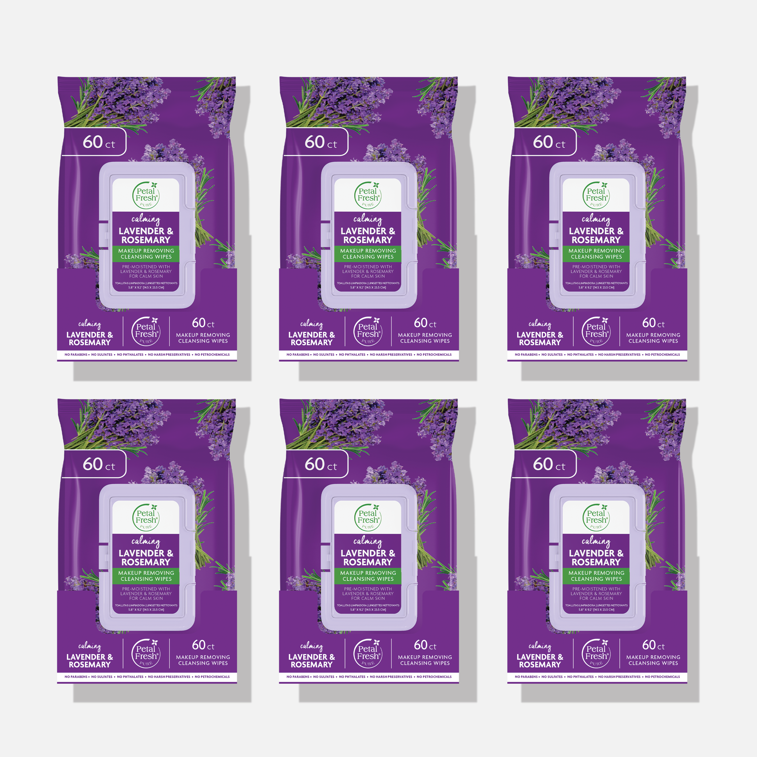 Calming Lavender &amp; Rosemary Makeup Removing Cleansing Wipes