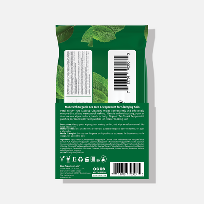 Clarifying Tea Tree &amp; Peppermint Makeup Removing Cleansing Wipes