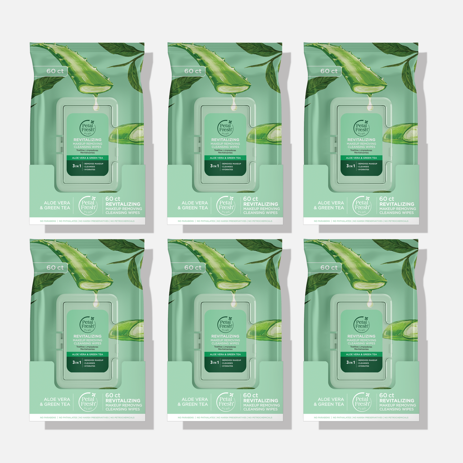 Revitalizing Aloe Vera &amp; Green Tea Makeup Removing Cleansing Wipes