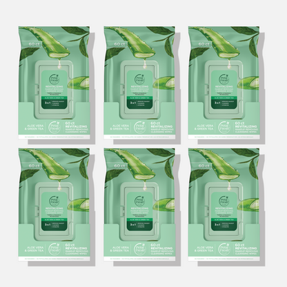 Revitalizing Aloe Vera &amp; Green Tea Makeup Removing Cleansing Wipes