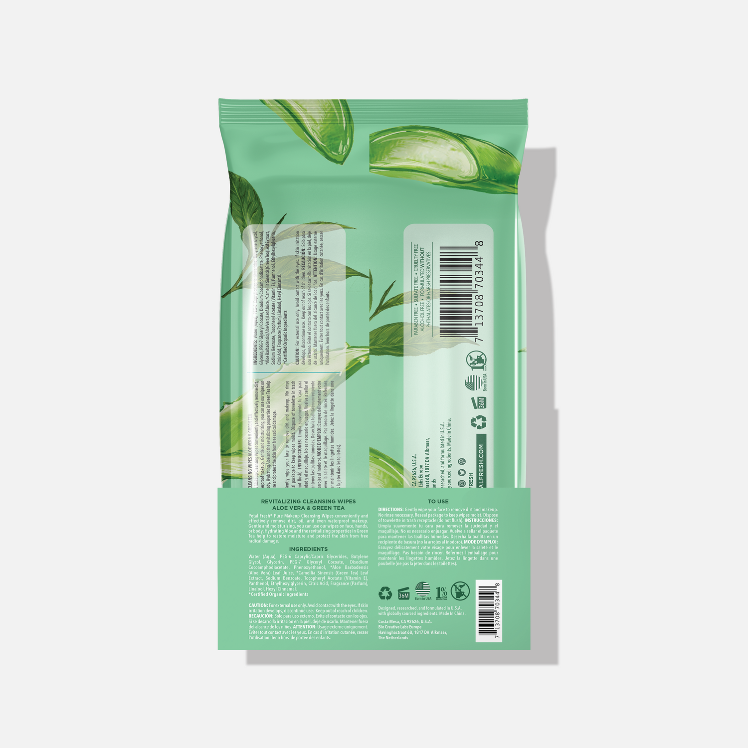 Revitalizing Aloe Vera &amp; Green Tea Makeup Removing Cleansing Wipes