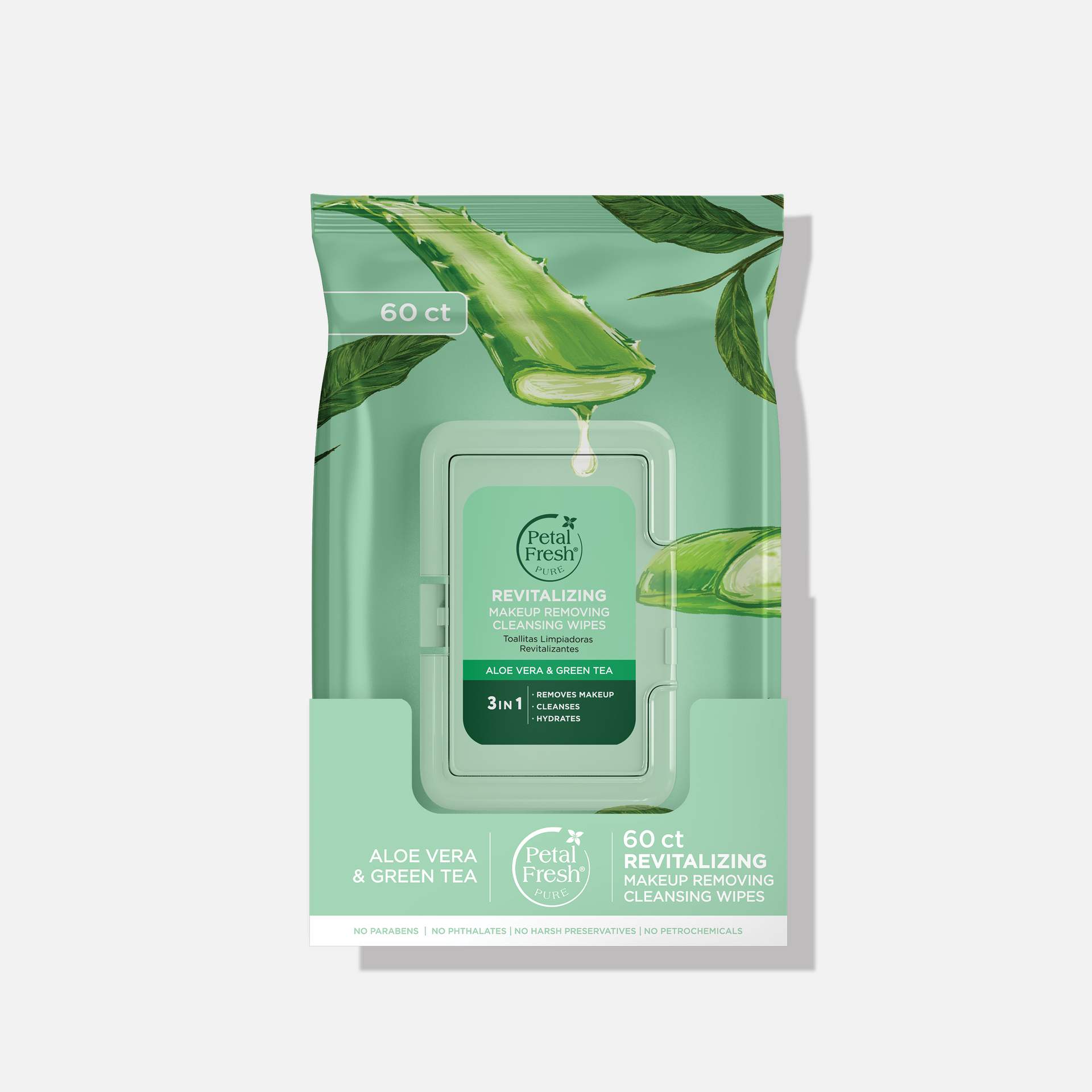Revitalizing Aloe Vera & Green Tea Makeup Removing Cleansing Wipes