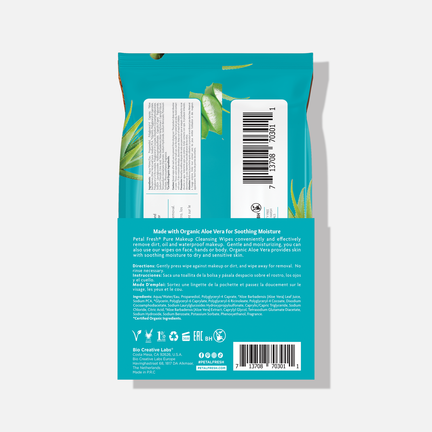 Soothing Aloe Vera Makeup Removing Cleansing Wipes