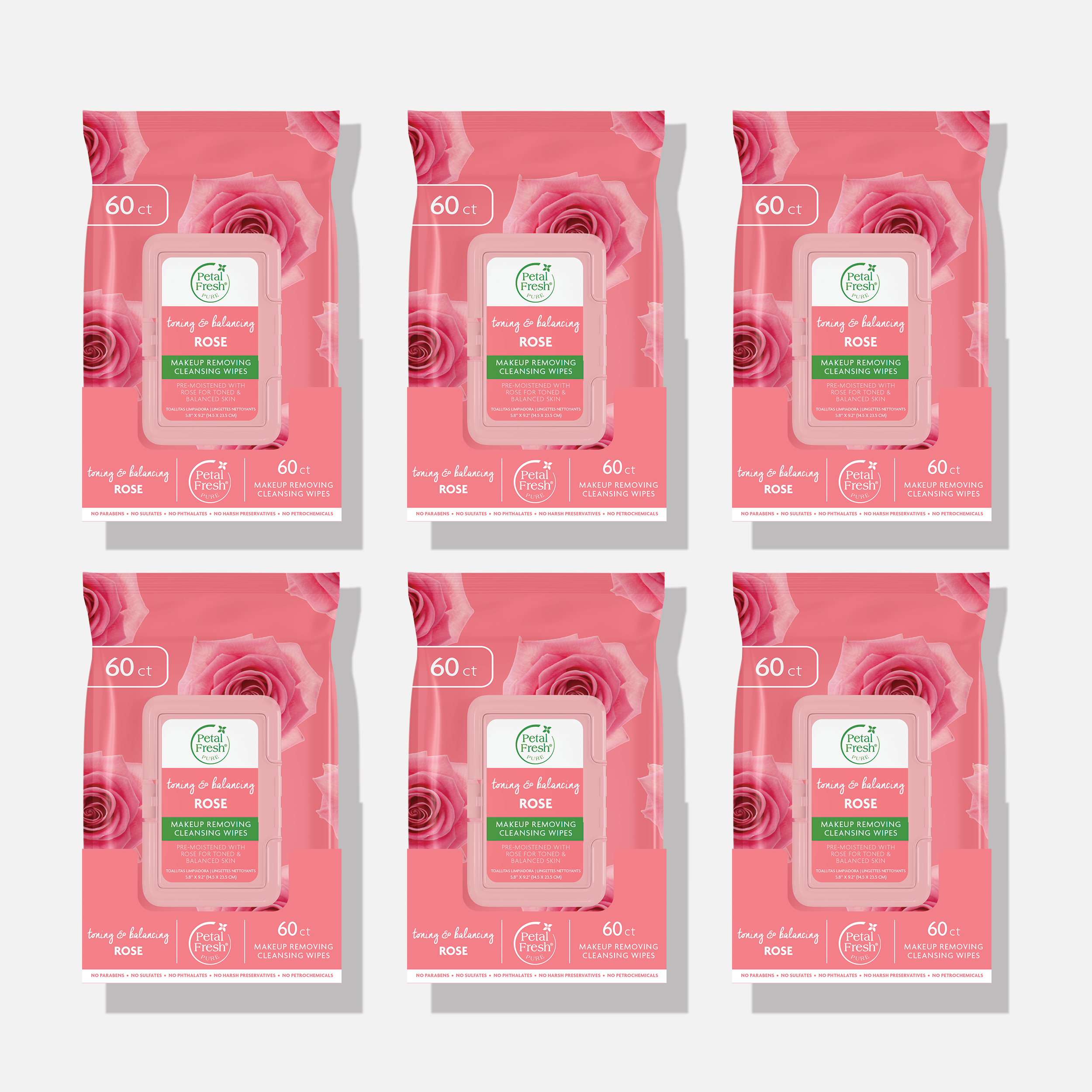 Toning &amp; Balancing Rose Makeup Removing Cleansing Wipes