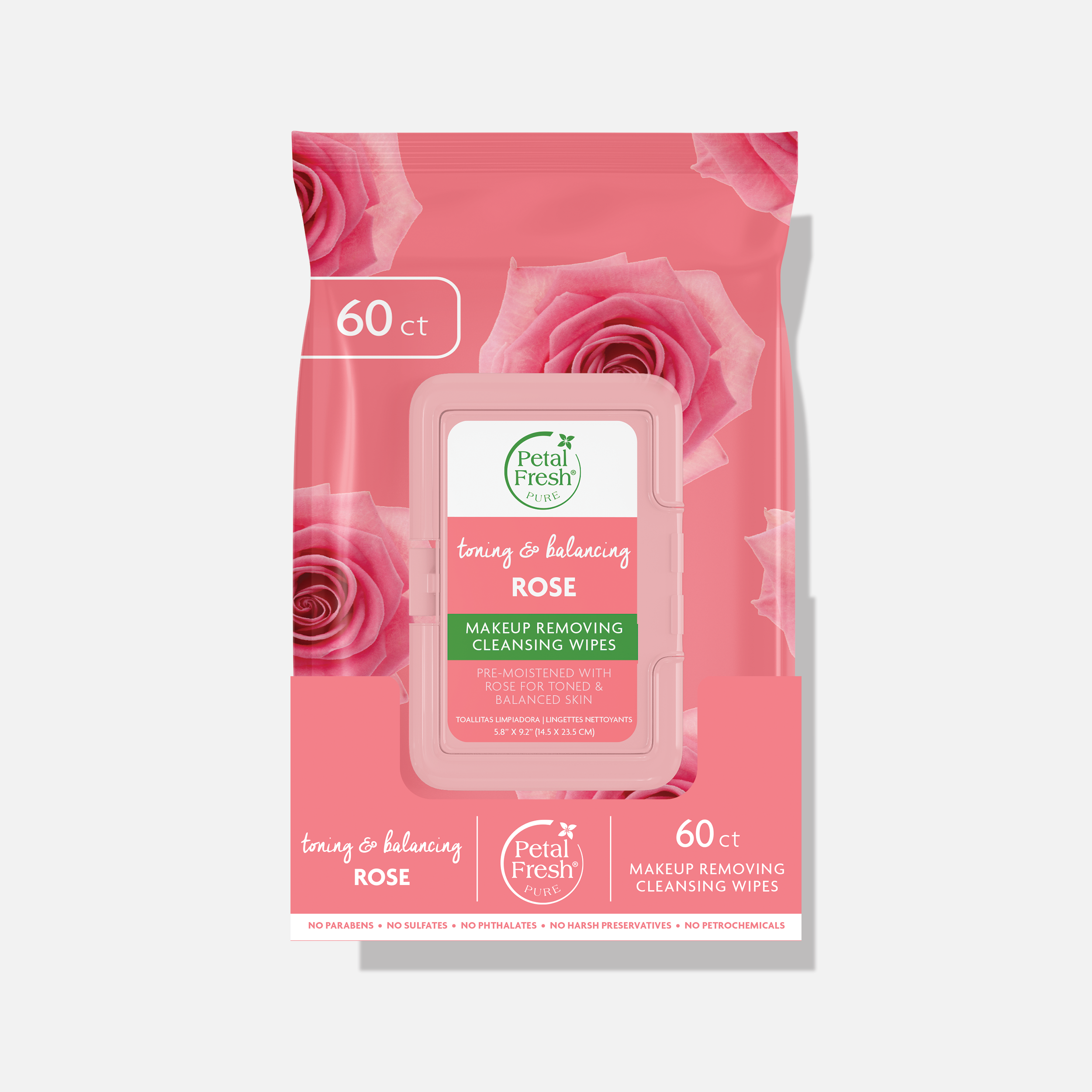 Toning &amp; Balancing Rose Makeup Removing Cleansing Wipes