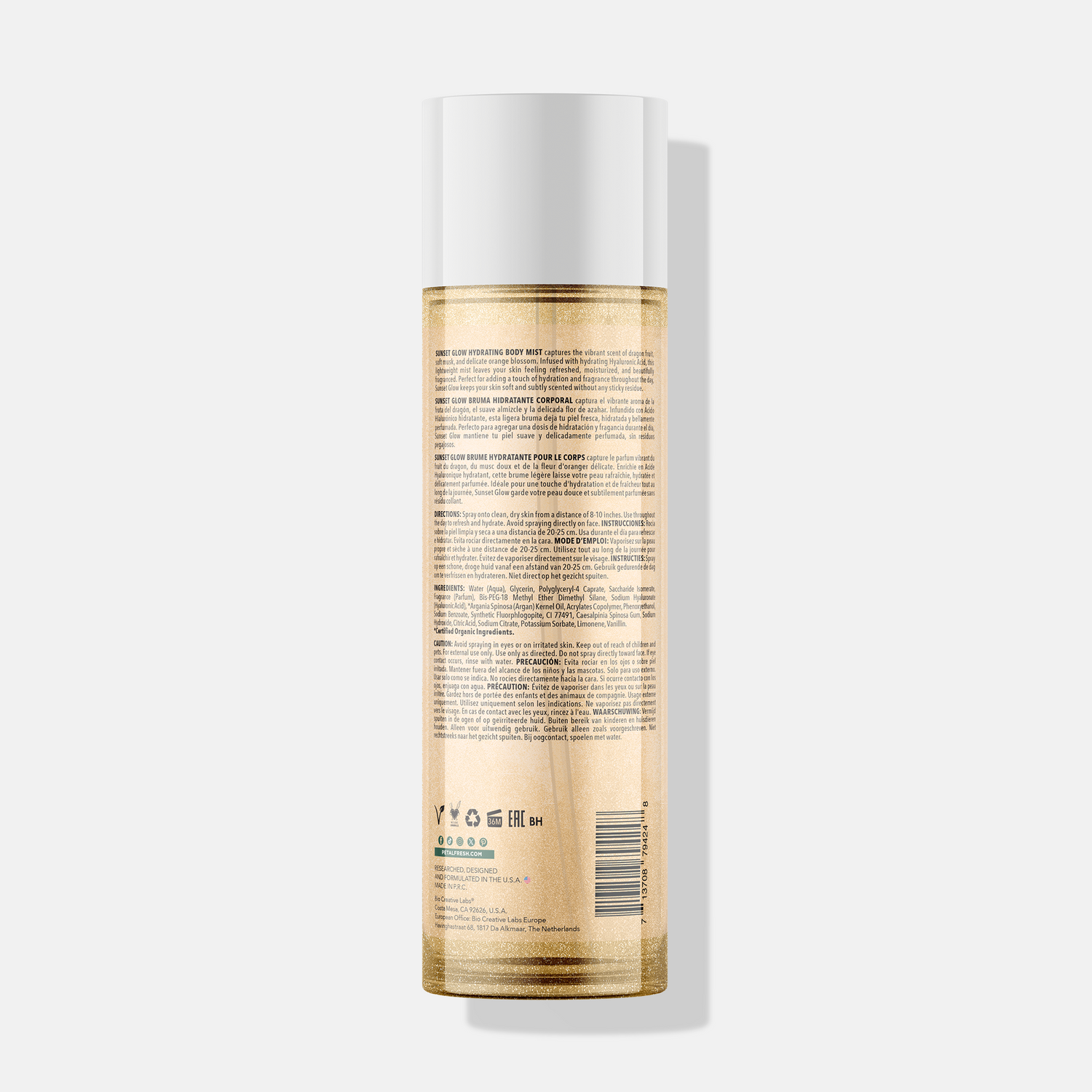 Petal Fresh Sunset Glow Hydrating Body Mist with Hyaluronic Acid &amp; Shimmer