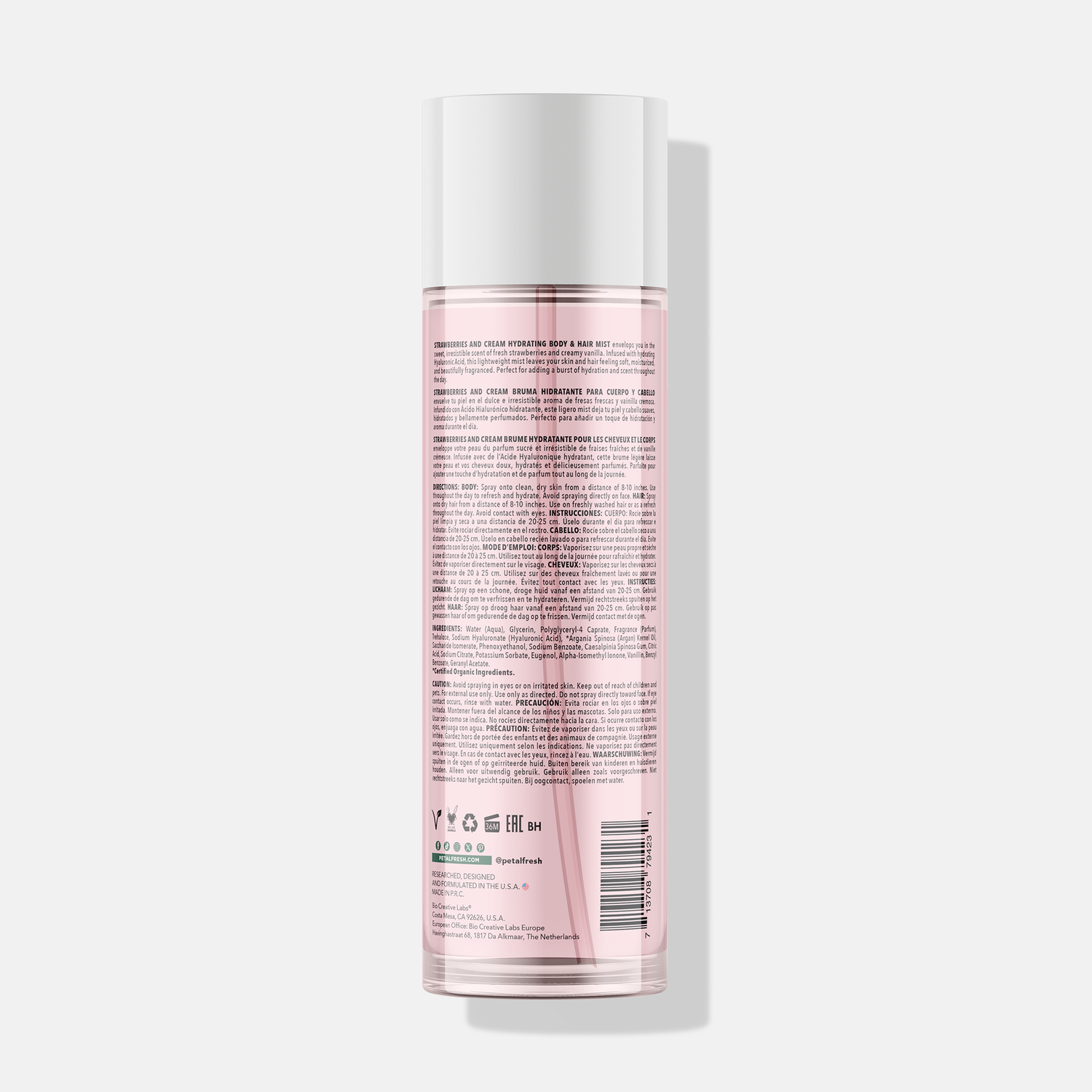 Petal Fresh Strawberries &amp; Cream Hydrating Body &amp; Hair Mist with Hyaluronic Acid
