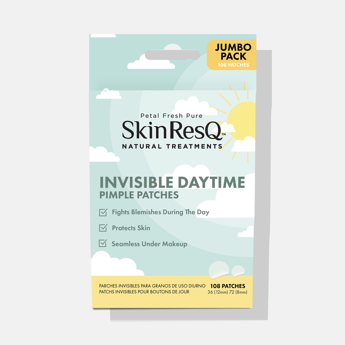 Skin ResQ Invisible Daytime Pimple Patches – Jumbo Pack (108 Count)