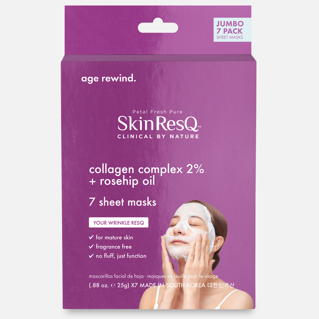 Skin ResQ Age Rewind Sheet Mask, Jumbo 7-Pack