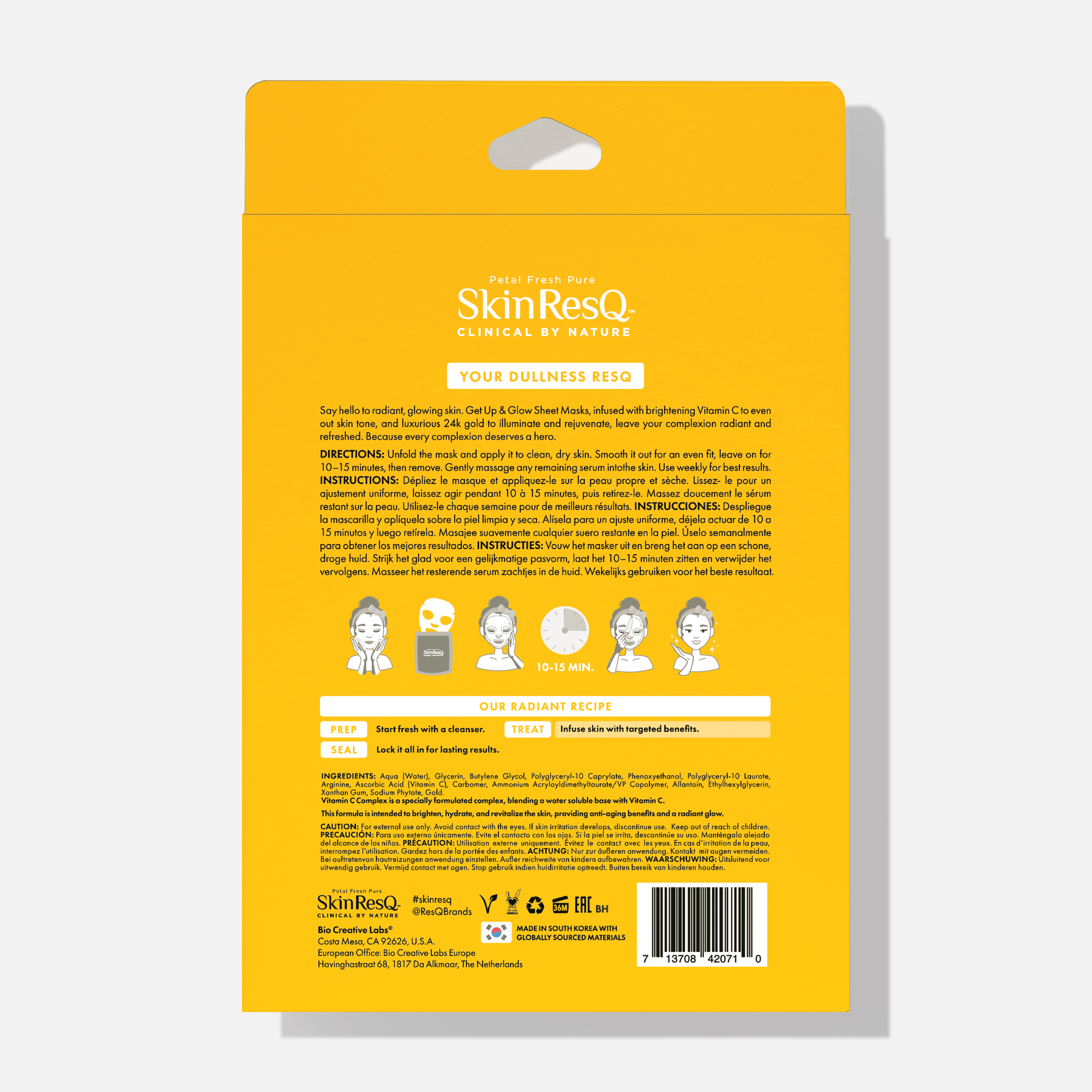 Skin ResQ Get Up &amp; Glow Sheet Mask Jumbo 7-Pack