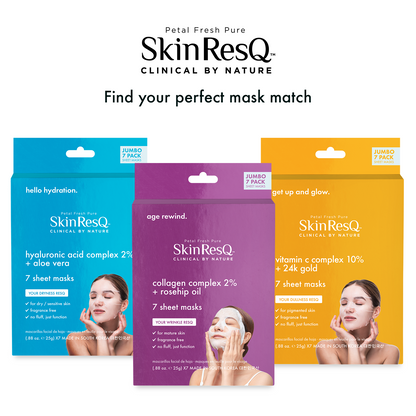 Skin ResQ Get Up &amp; Glow Sheet Mask, Jumbo 7-Pack