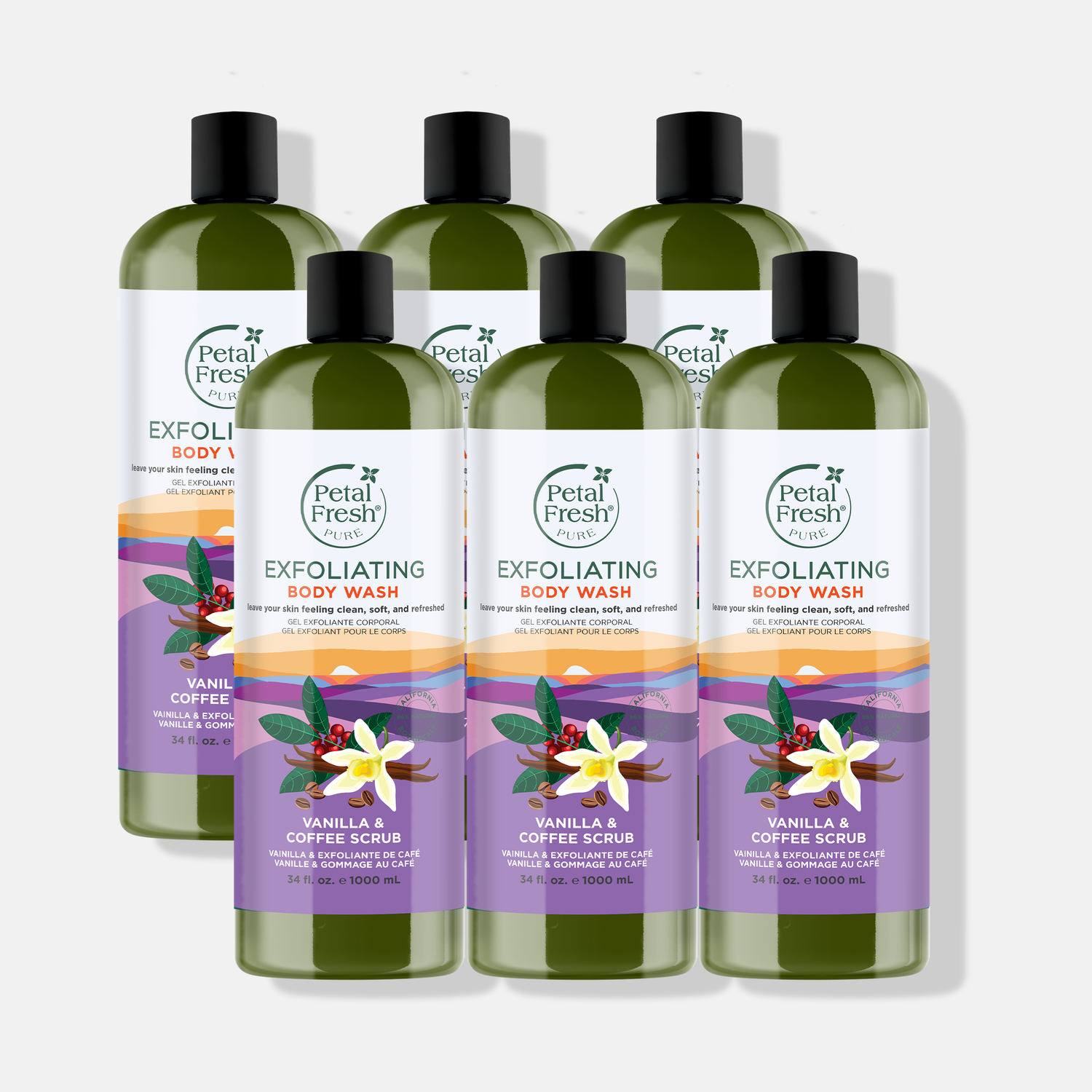 Exfoliating Vanilla &amp; Coffee Body Wash Liter