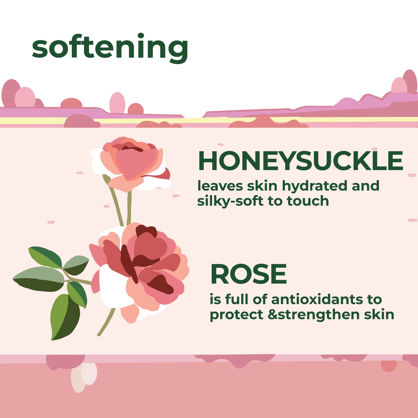 Softening Bath & Shower Gel with Rose & Honeysuckle